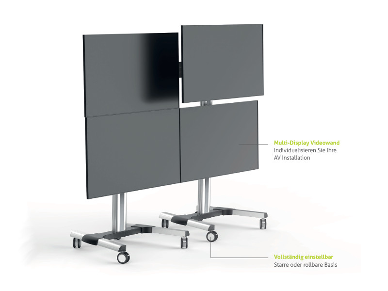 PureMounts PDS-2304C Quad Videowall Trolley 45" - 55"