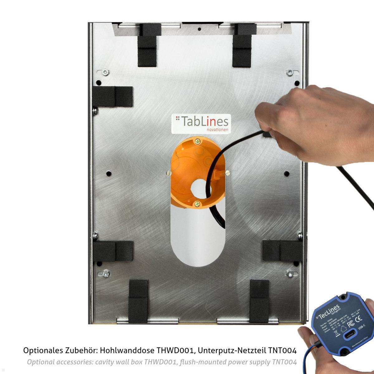 TabLines TWE135 Tablet Wandeinbau für Apple iPad Pro 11.0 (M5), optionale Stromversorgung