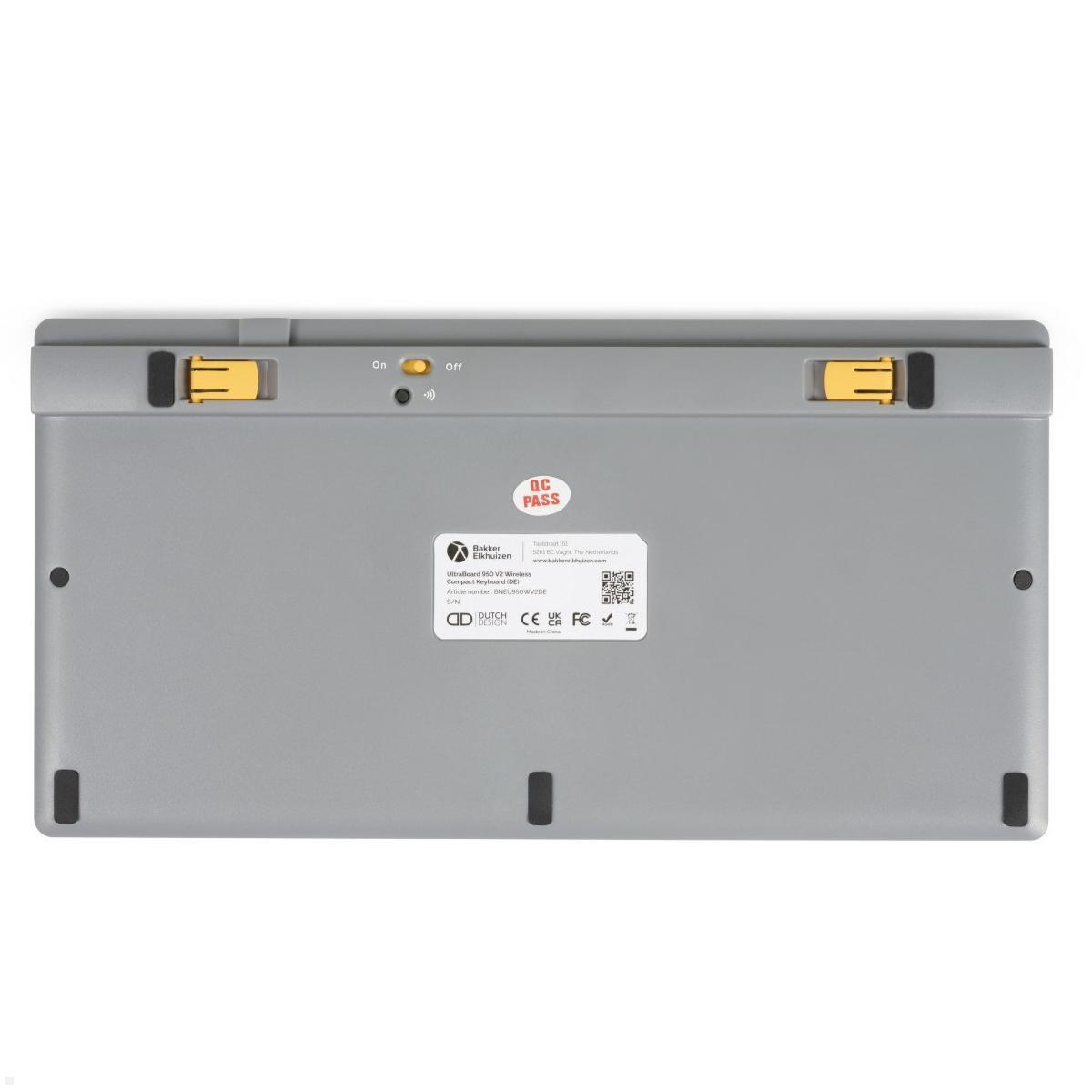 BakkerElkhuizen kabellose Tastatur UltraBoard 950 V2, Ansicht Unterseite