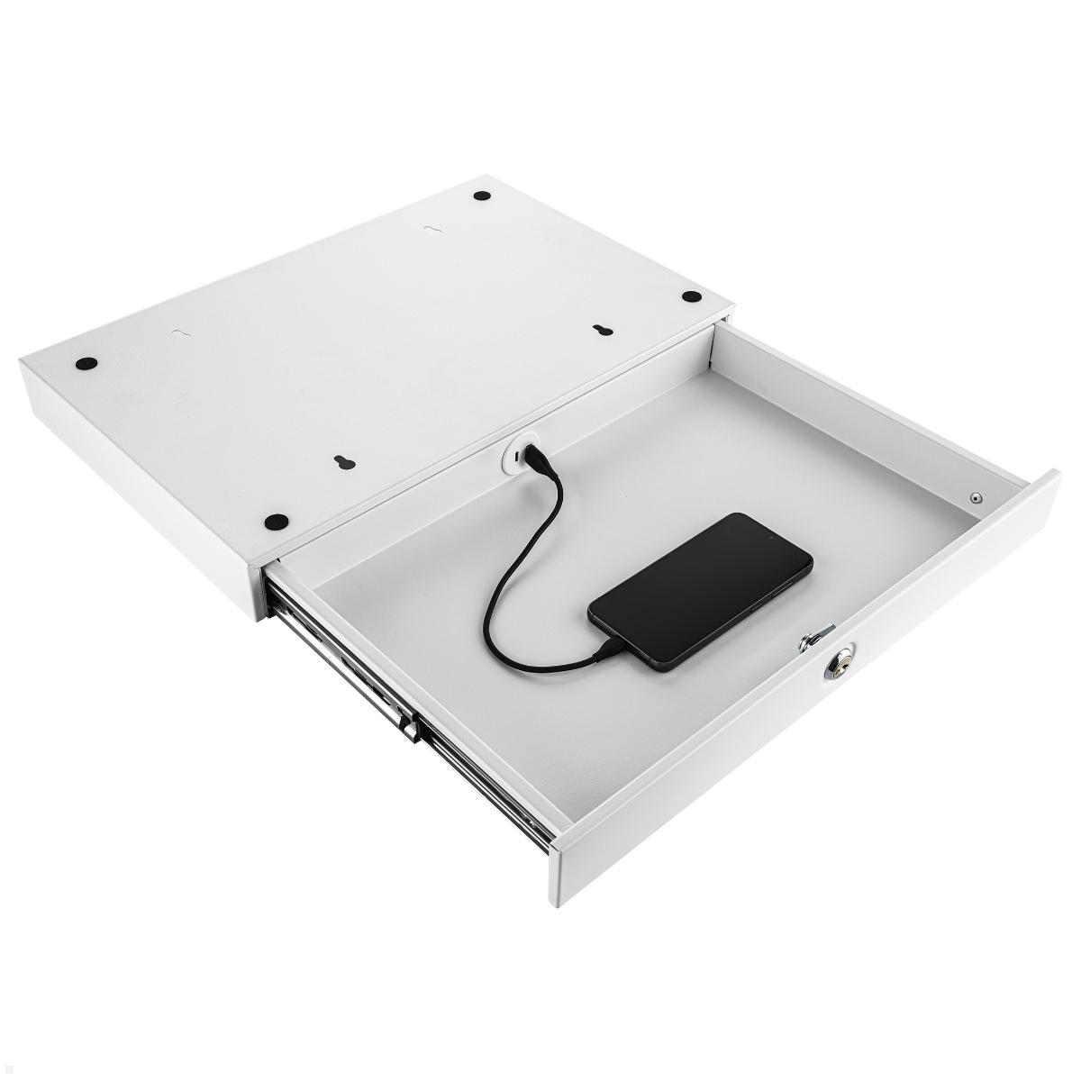 Fellowes Drawer Unterbau Schublade mit USB A/C Keystone, Smartphone Lademöglichkeit mit Keystone