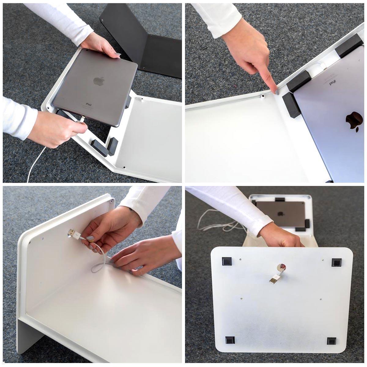 TabLines TBS042 Design Tabletständer quer für Apple iPad Pro 12.9 Kabelführung im Standfuß TabLines TBS042 Design Tabletständer quer für Apple iPad Pro 12.9 Kabelführung im Standfuß