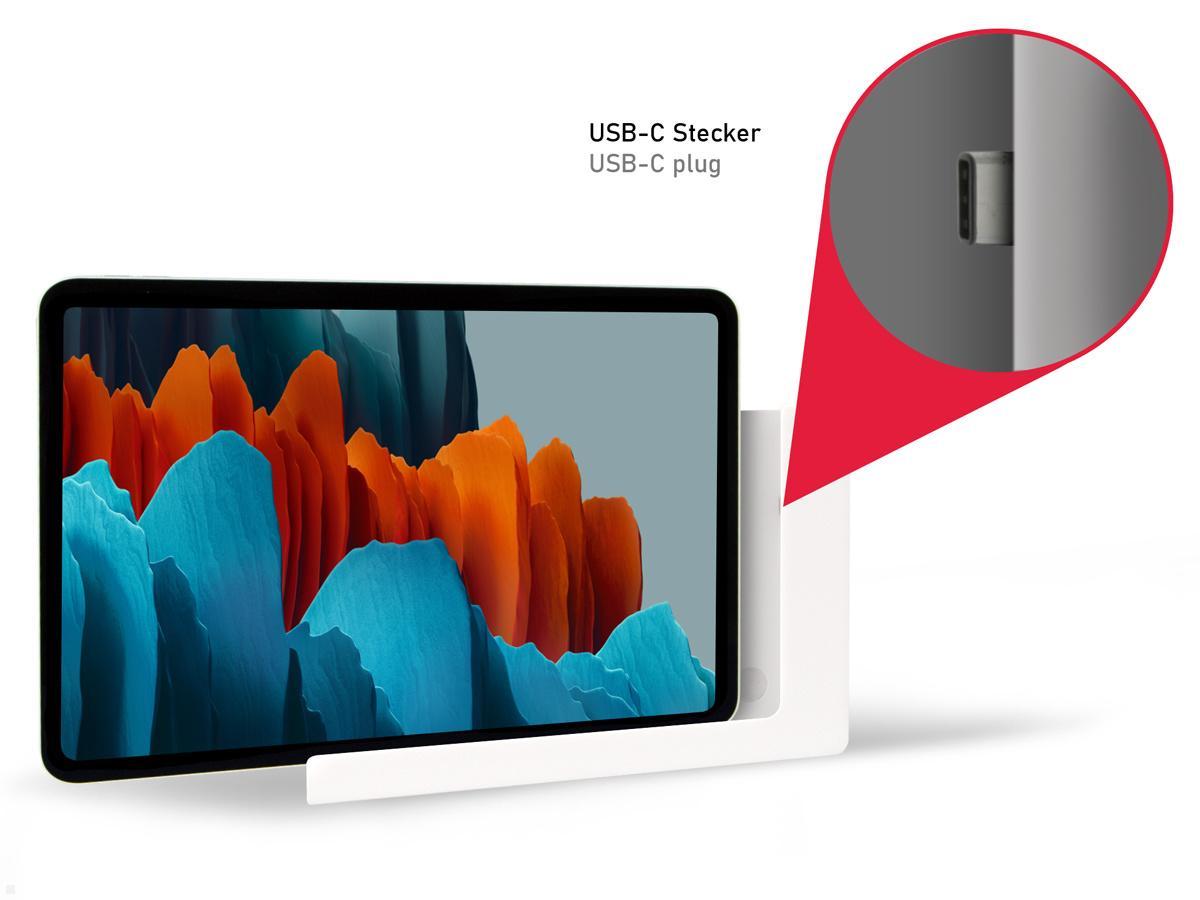 TabLines TWP007W Wandhalterung für Samsung Tab S7 11.0, weiß, Laden / Charging TabLines TWP007W Wandhalterung für Samsung Tab S7 11.0, weiß, Laden / Charging