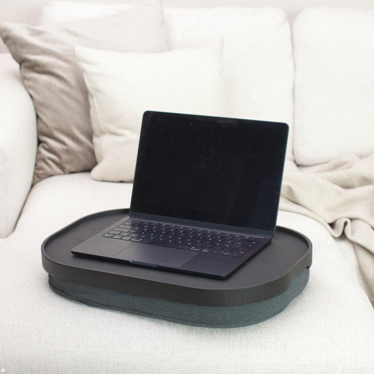 Bosign CurveLine Laptop Knietablett, rutschfeste Oberfläche, Weidenholz, Anwendungmit Laptop