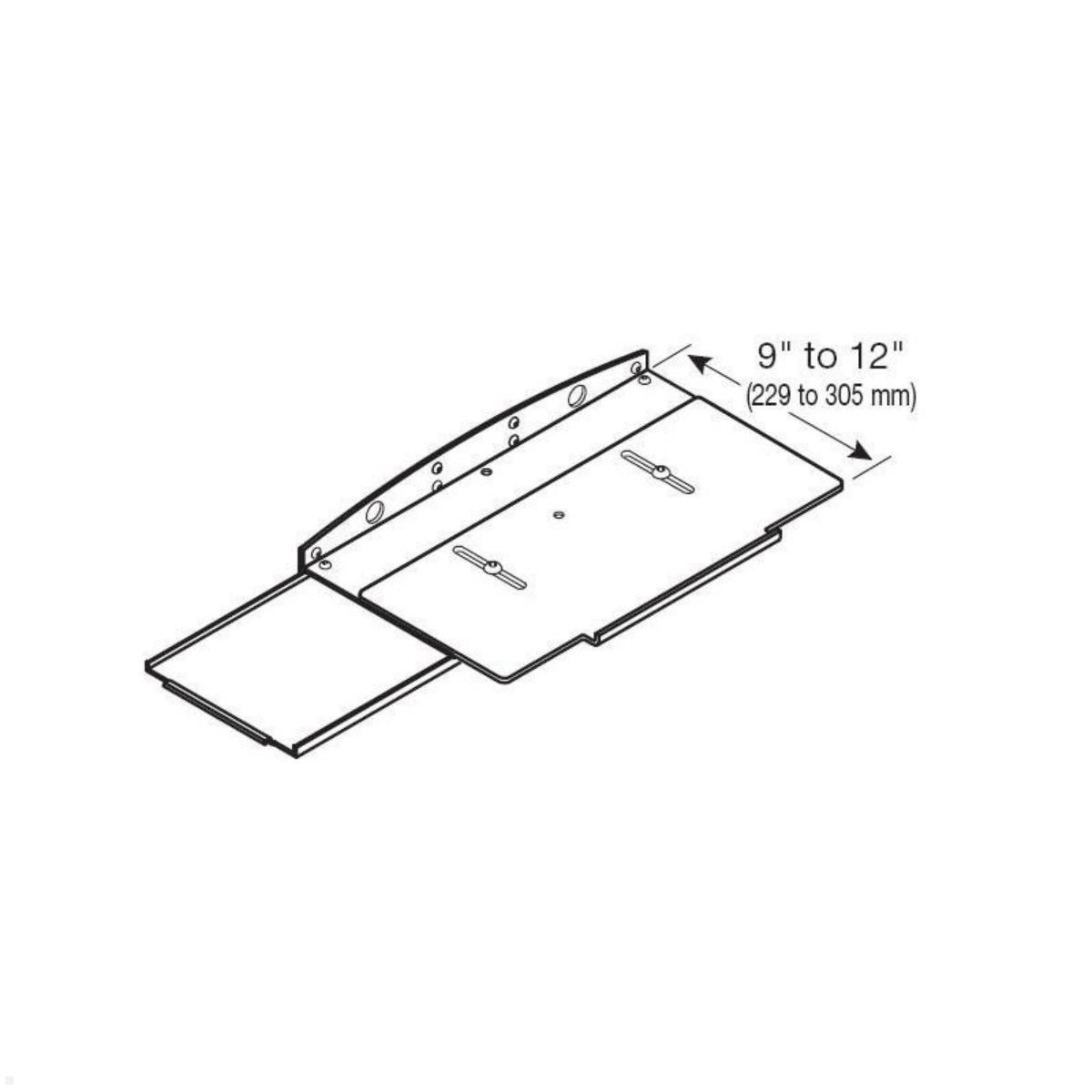 Ergotron Tastaturhalterung mit Mausablage (77-050-180), grau, Zeichnung Auszug Ergotron Tastaturhalterung mit Mausablage (77-050-180), grau, Zeichnung Auszug