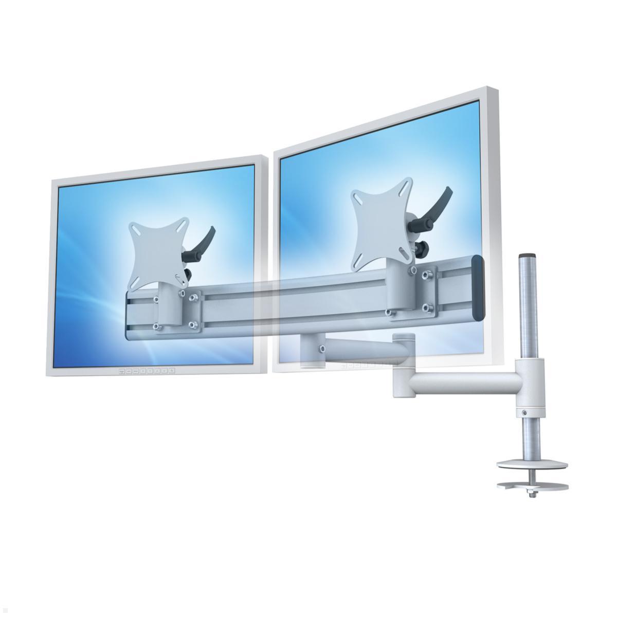 MonLines MTH309G TFT-Vario Tischhalterung für 2 Monitore Durchschraub mit Para System, grau MonLines MTH309G TFT-Vario Tischhalterung für 2 Monitore Durchschraub mit Para System, grau