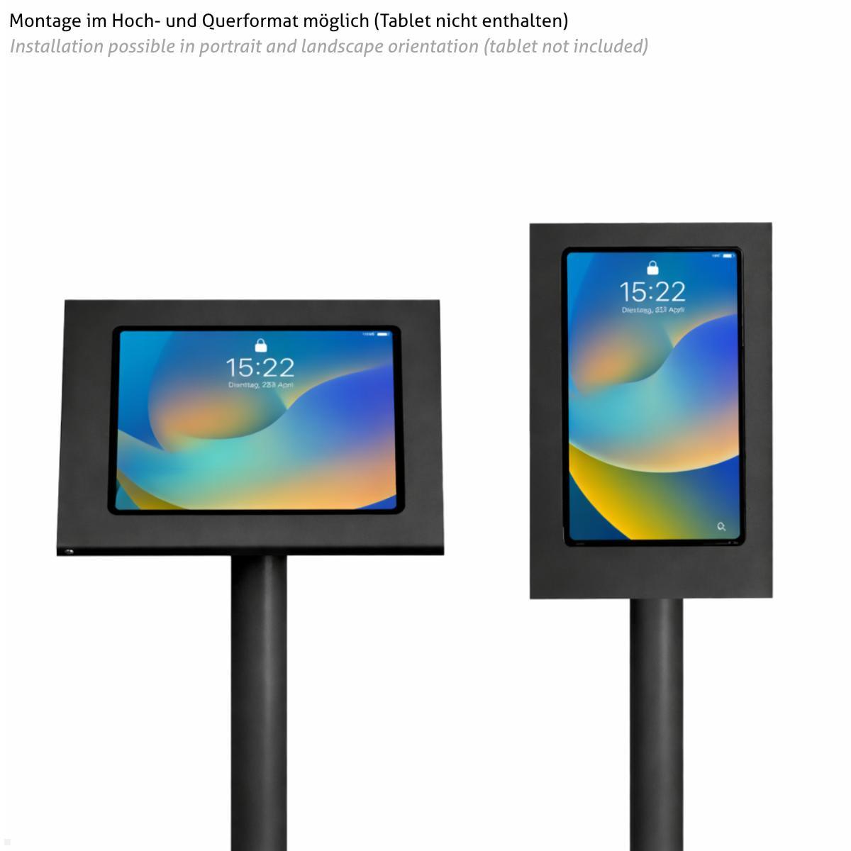 TabLines TBS003 Tablet Bodenständer mit Tablet Schutzgehäuse, Hoch- und Querformat