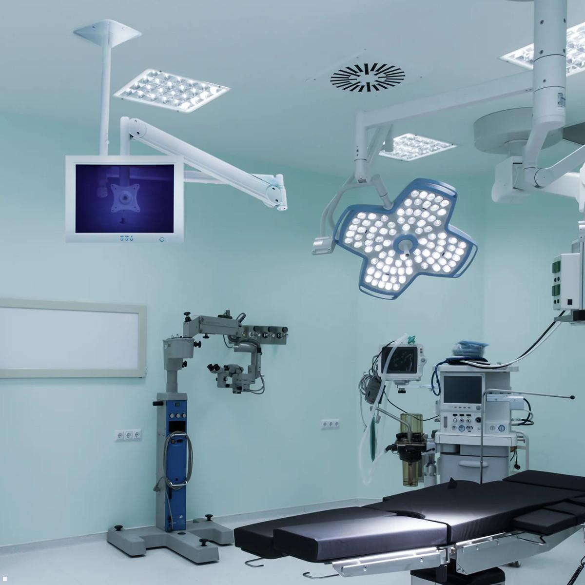 Edbak Praxis Monitor Deckenhalterung mit Schwenkarm, weiß (MSA01w-B), Krankehaus Anwendung