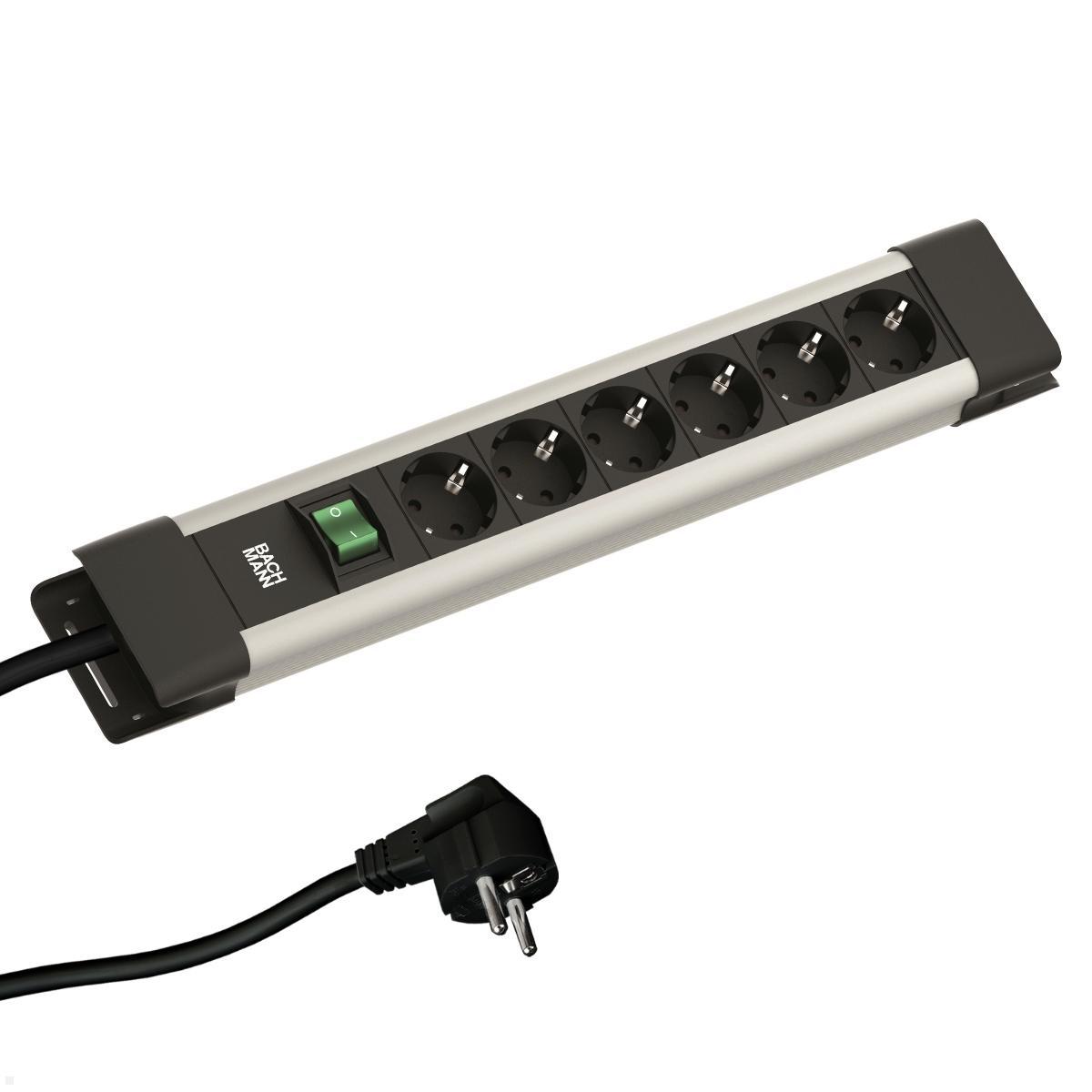 Bachmann CONNECTUS 6x Steckdose, 1x Schalter, 2m Zuleitung (BM005905)