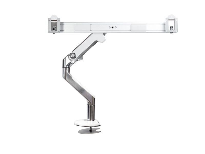 Humanscale M8 Dual Monitor Tischhalterung (Durchschraub) Crossbar Alu/weiß Monitor Halterungen