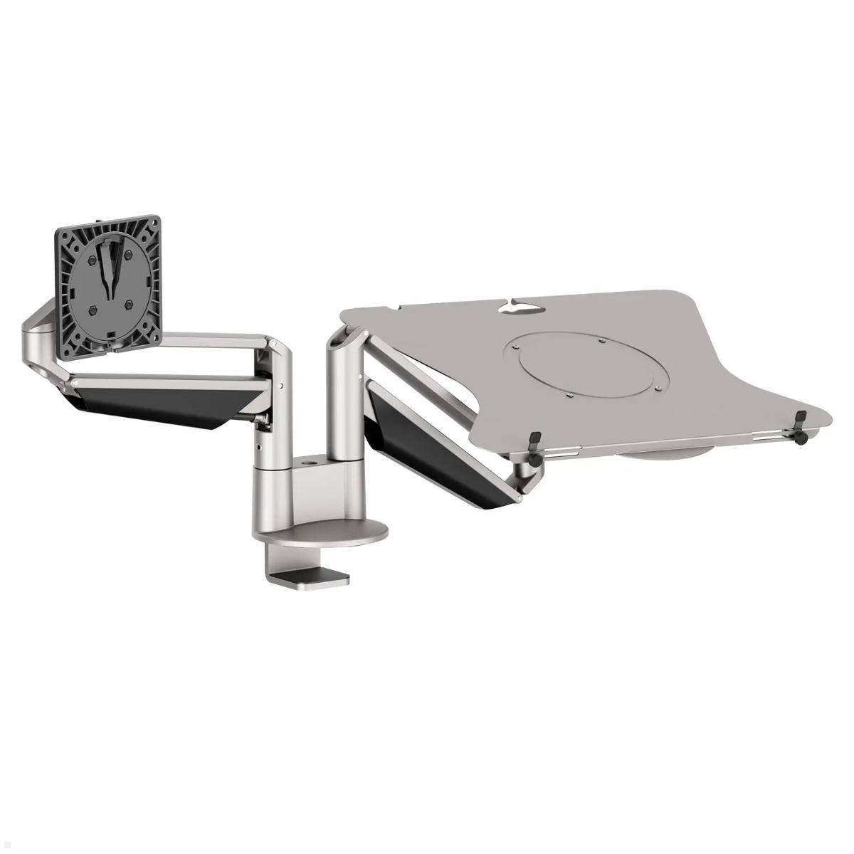 Novus Clu Duo Monitorhalter und Laptophalter, silber (990+4619+000), Tischbefestigung