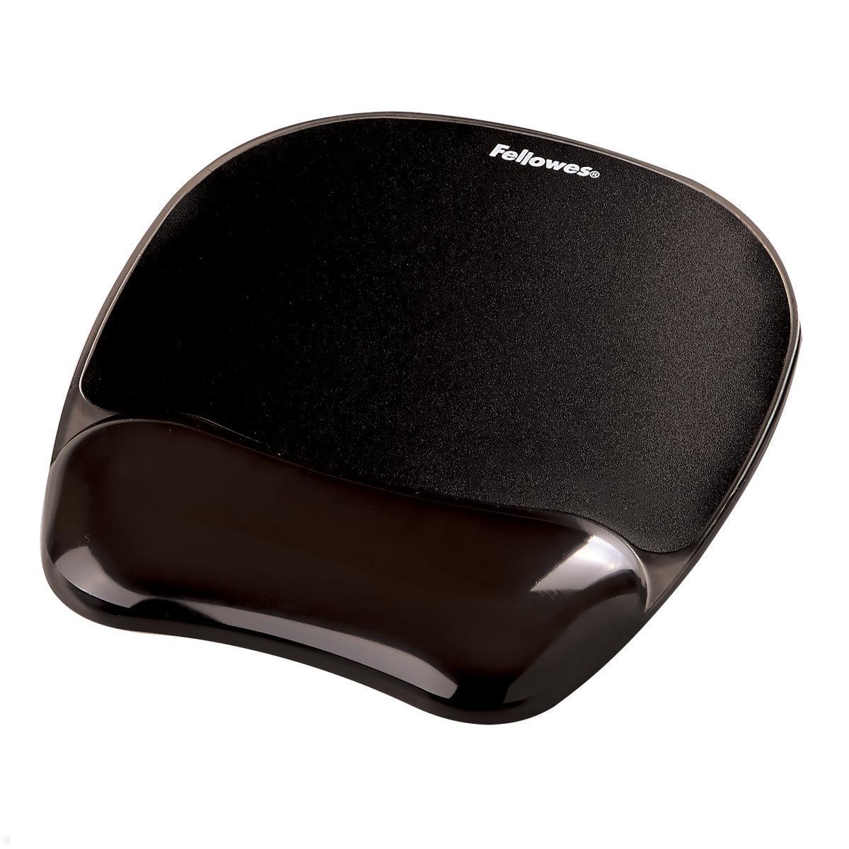 Fellowes Mauspad Crystals Gel mit Handgelenkauflage, schwarz