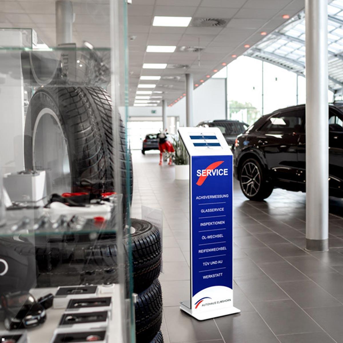 TabLines TBS097 Design Tabletständer hoch Apple iPad Pro 12.9 (5./6. Gen.), Autohaus Service TabLines TBS097 Design Tabletständer hoch Apple iPad Pro 12.9 (5./6. Gen.), Autohaus Service