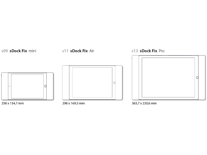 smart things sDock Fix iPad Wandhalterung Maße smart things sDock Fix iPad Wandhalterung Maße