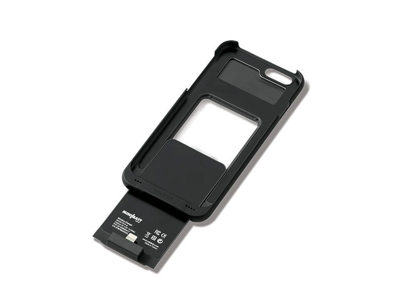 miniBatt MP-IP6 Schutzhülle mit Qi-Ladefunktion für iPhone 6 Kartenfach