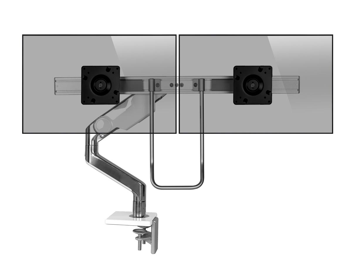 Humanscale M10 Dual Monitor Tischhalterung Klemme, schräg, weiß (M10CMWBHW) Humanscale M10 Dual Monitor Tischhalterung Klemme, schräg, weiß (M10CMWBHW)
