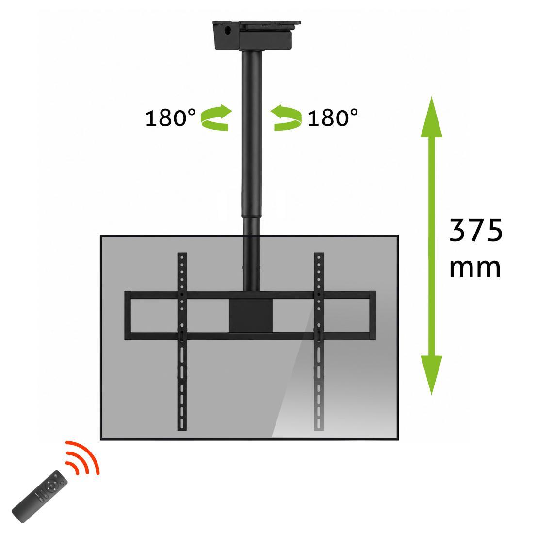 MonLines MLD375B TV Lift Deckenhalterung elektrisch höhenverstellbar, Hub 375mm, elektrische TV Deckenhalterung