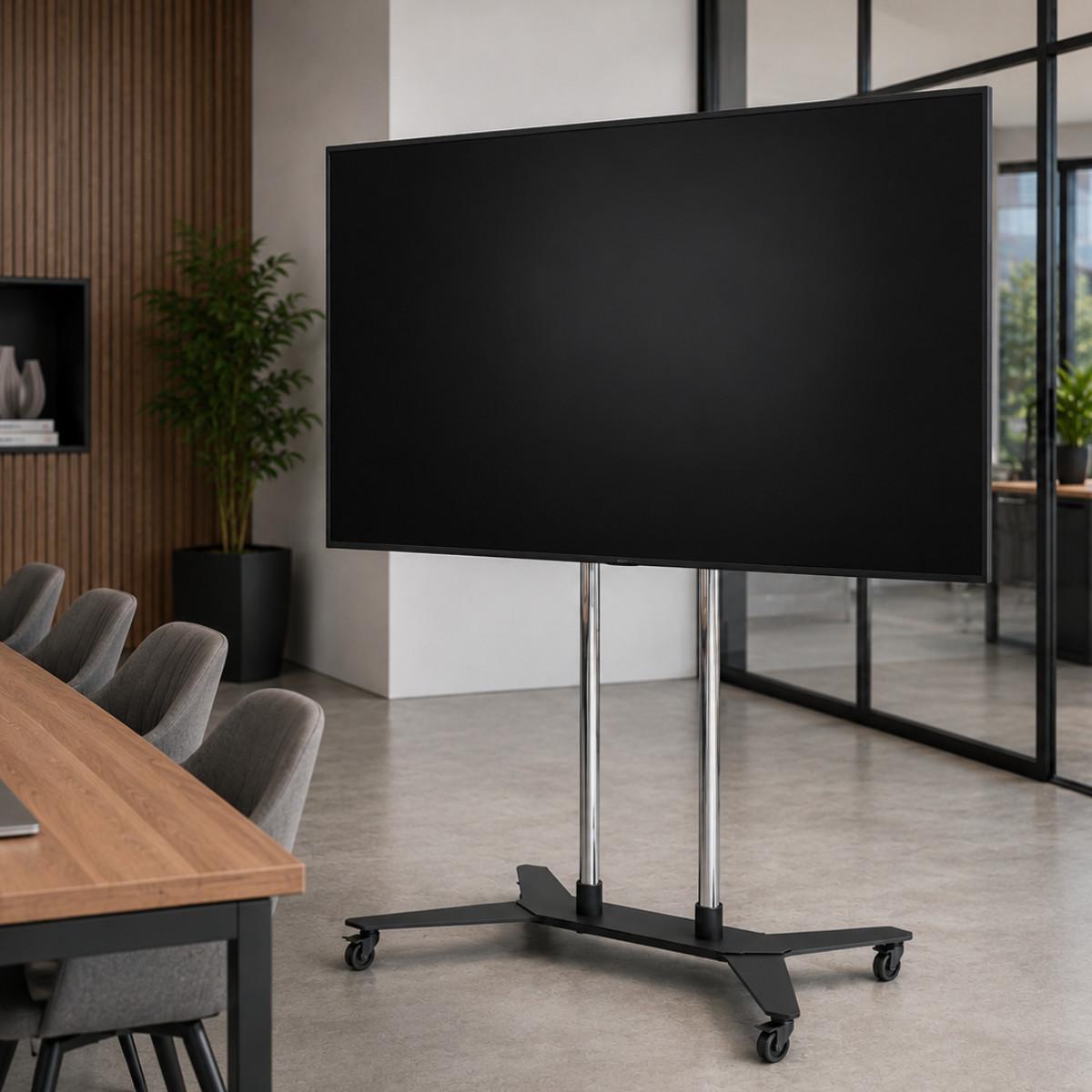 Edbak STD17 Monitor Standfuß mit Rollen 37-75 Zoll, höhenverstellbar VESA
