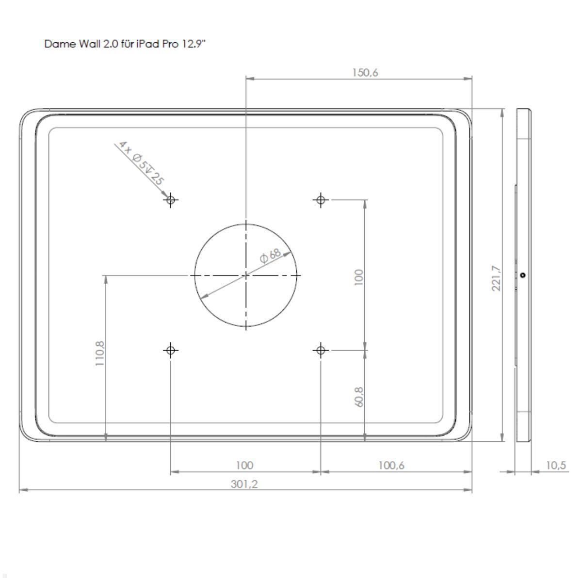 Displine Dame Wall 2.0 Wandhalterung für iPad Pro 12.9 (4./5./6. Gen.), Skizze Displine Dame Wall 2.0 Wandhalterung für iPad Pro 12.9 (4./5./6. Gen.), Skizze