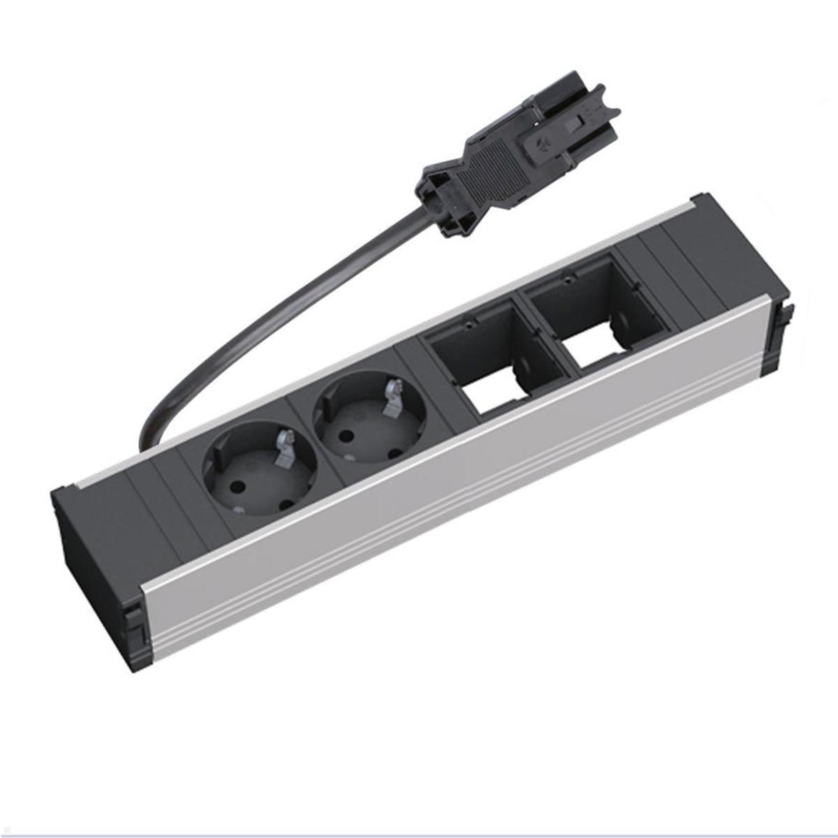 Bachmann CONI Modulträger 4-fach, 2x Steckdose, 2x CM (912.027) Bachmann CONI Modulträger 4-fach, 2x Steckdose, 2x CM (912.027)