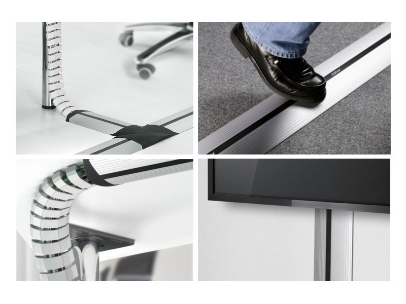 EVOline WireLane Untertischkanal 3-fach Set verkettbar grau EVOline WireLane Untertischkanal 3-fach Set verkettbar grau