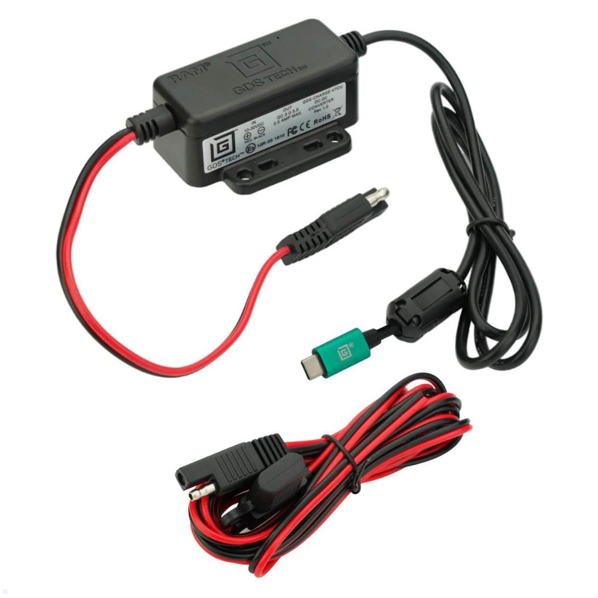 RAM Mounts GDS Hardwire Ladegerät mit USB-C, SAE Anschluss, 10-30V DC Eingang (RAM-GDS-CHARGE-V7CU), GDS Hardwire Ladegerät USB-C ohne PD