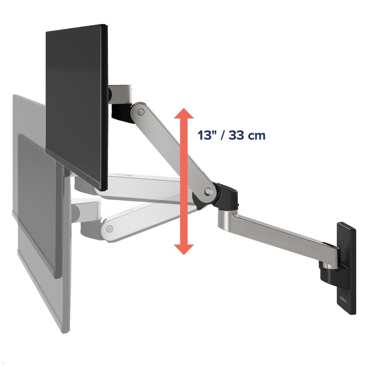 Ergotron LX Pro Monitor Wandhalterung schwenkbar bis 34 Zoll, Aluminium (45-683-026), ergonomischer Monitorarm