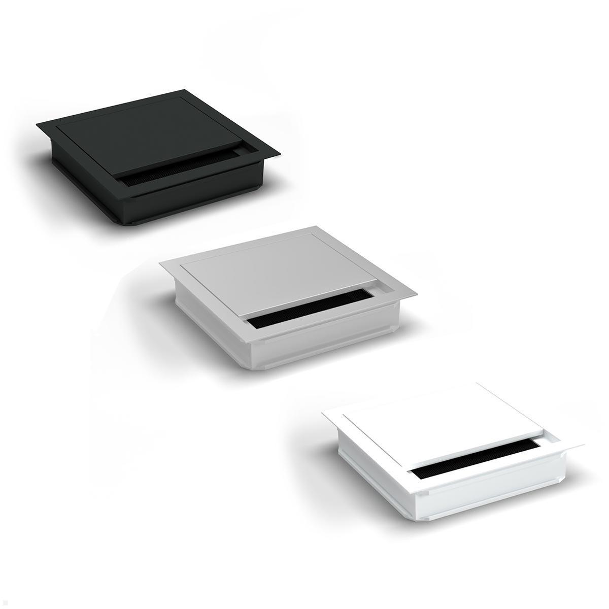 TecLines TKD014W Kabeldurchführung 120x120mm, weiß/schwarz Variationen TecLines TKD014W Kabeldurchführung 120x120mm, weiß/schwarz Variationen