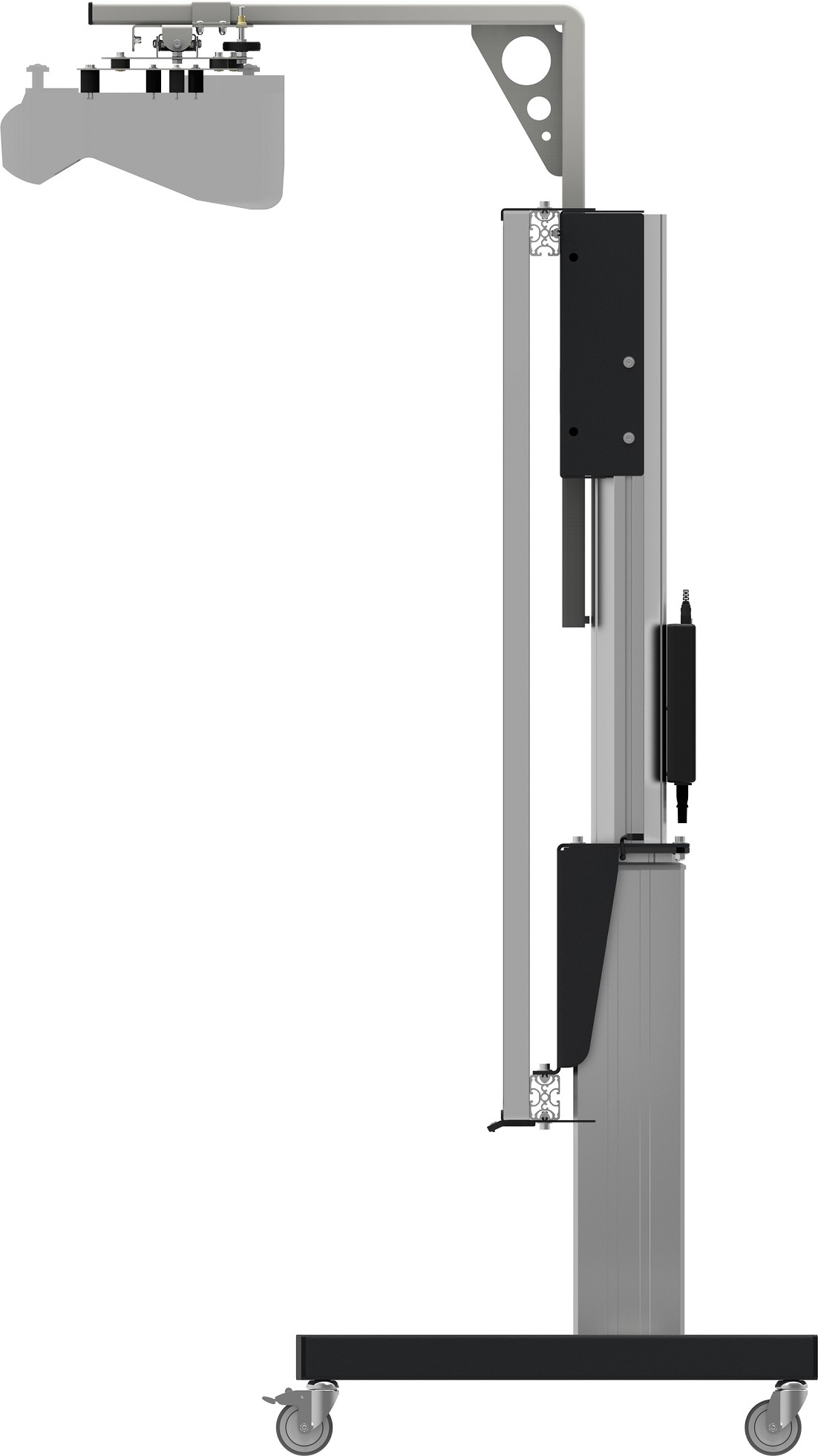 SmartMetals Mobiler Bodenlift für interaktives Whiteboard & Projektor bis 101 Zoll Seitenansicht