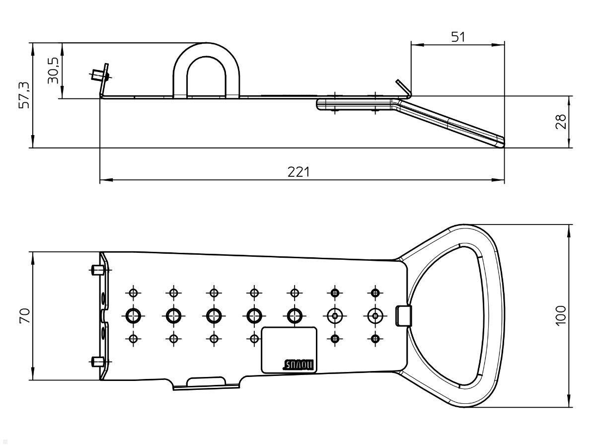 Novus POS Halterung für EC Cash Terminal Ingenico IPP 350 (851+0035+009), technische Zeichnung Novus POS Halterung für EC Cash Terminal Ingenico IPP 350 (851+0035+009), technische Zeichnung