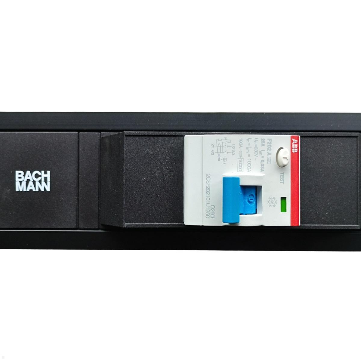 Bachmann PRIMO 2 6-fach Steckdosenleiste CEE7/3, 1xFI-Schalter