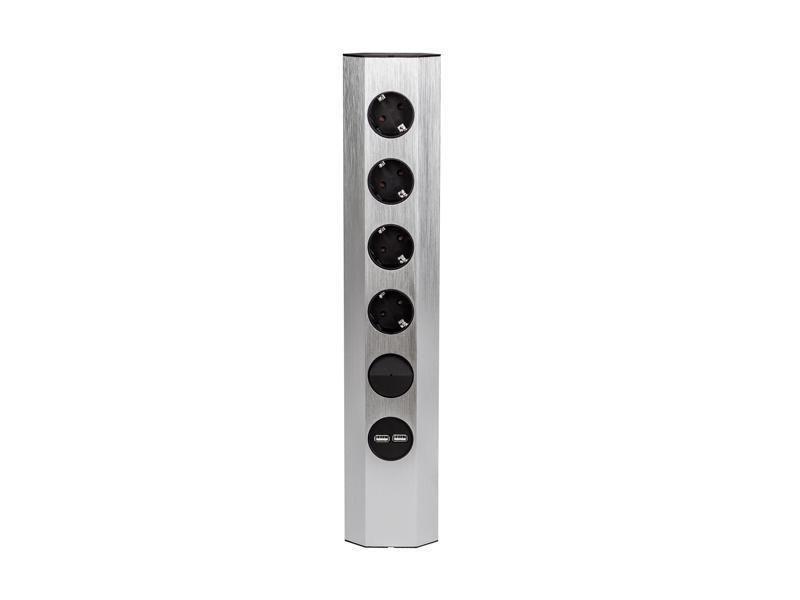 Bachmann CASIA 4-fach Steckdoseleiste mit USB-Charger + Schalter (923.008)