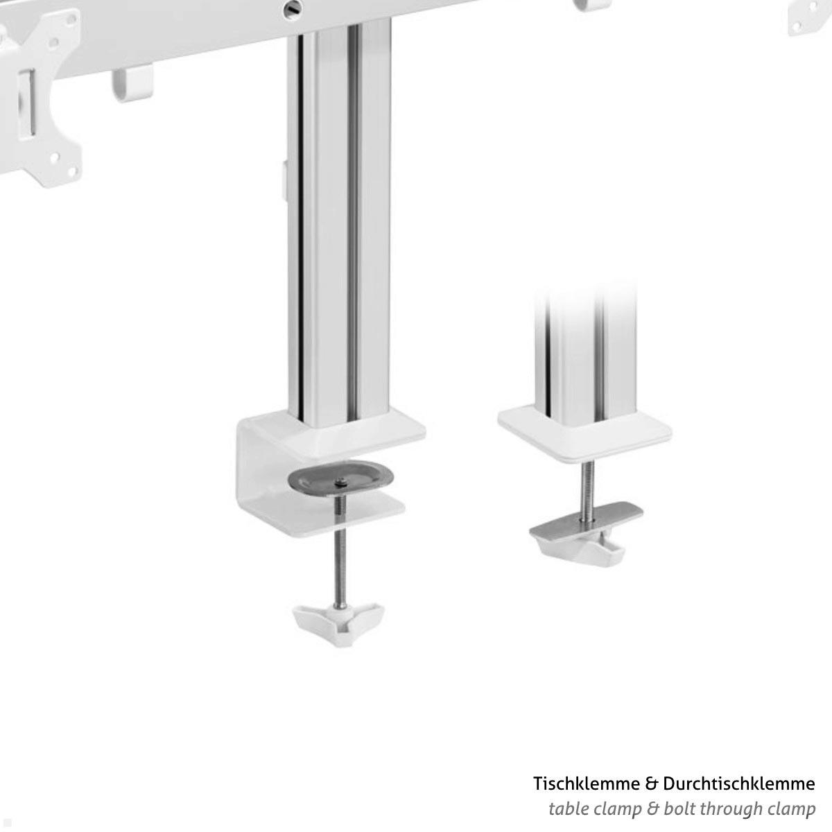 MonLines MTH012 2+2 Monitor Tischhalterung für 4 Monitore, silber Tischklemme & Durchschraubbefestigung MonLines MTH012 2+2 Monitor Tischhalterung für 4 Monitore, silber Tischklemme & Durchschraubbefestigung