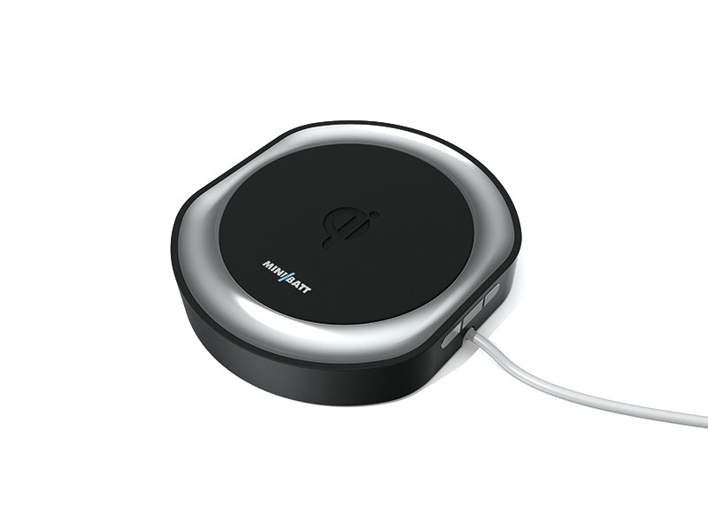 miniBatt MB-MODULAR erweiterbares Qi-Ladegerät FAST CHARGE front mit Silikonstreifen miniBatt MB-MODULAR erweiterbares Qi-Ladegerät FAST CHARGE front mit Silikonstreifen