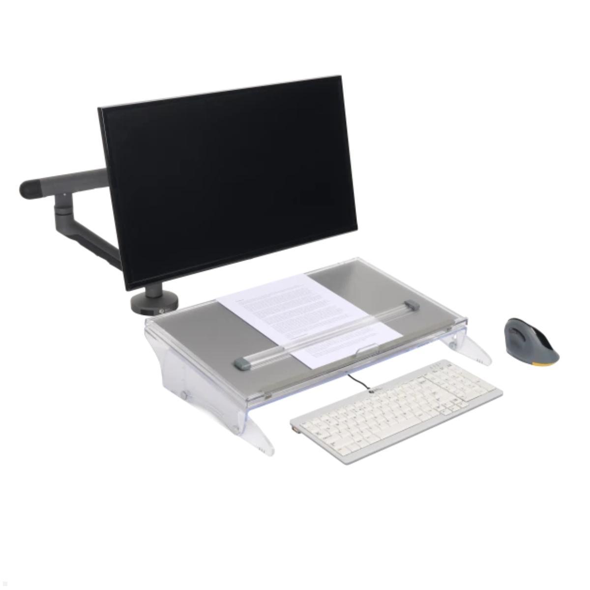 BakkerElkhuizen FlexDesk 640 Dokumentenhalter mit Lupenlineal (BNEFDESK640CR) ergonomischer Arbeitsplatz