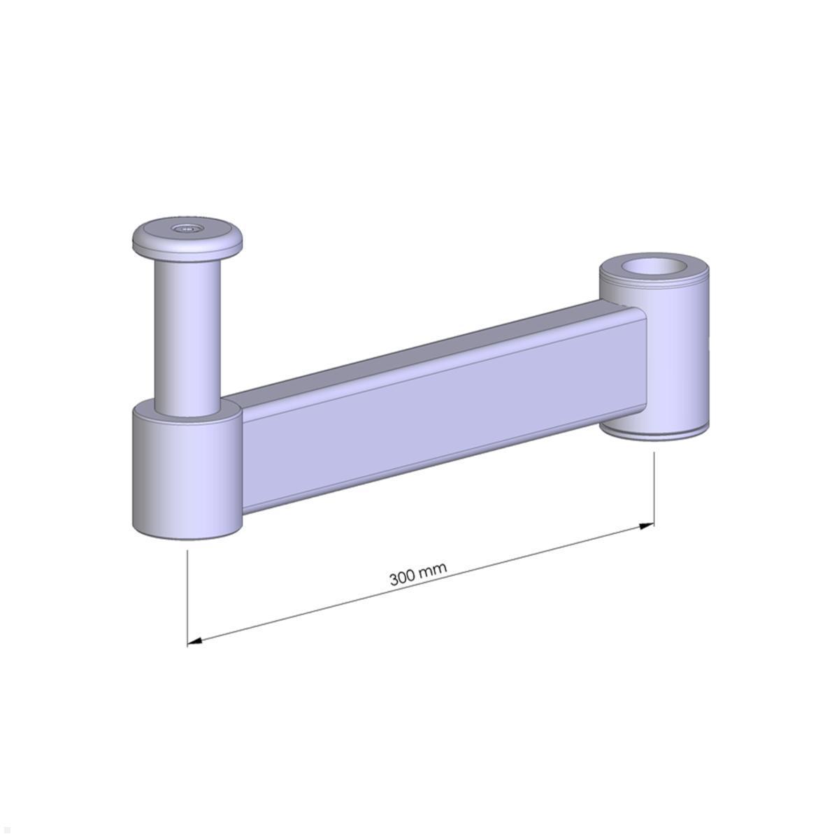 MonLines TFT-Lift Zubehör MEZ002G Monitorarm Verlängerung 300 mm, grau technische Zeichnung