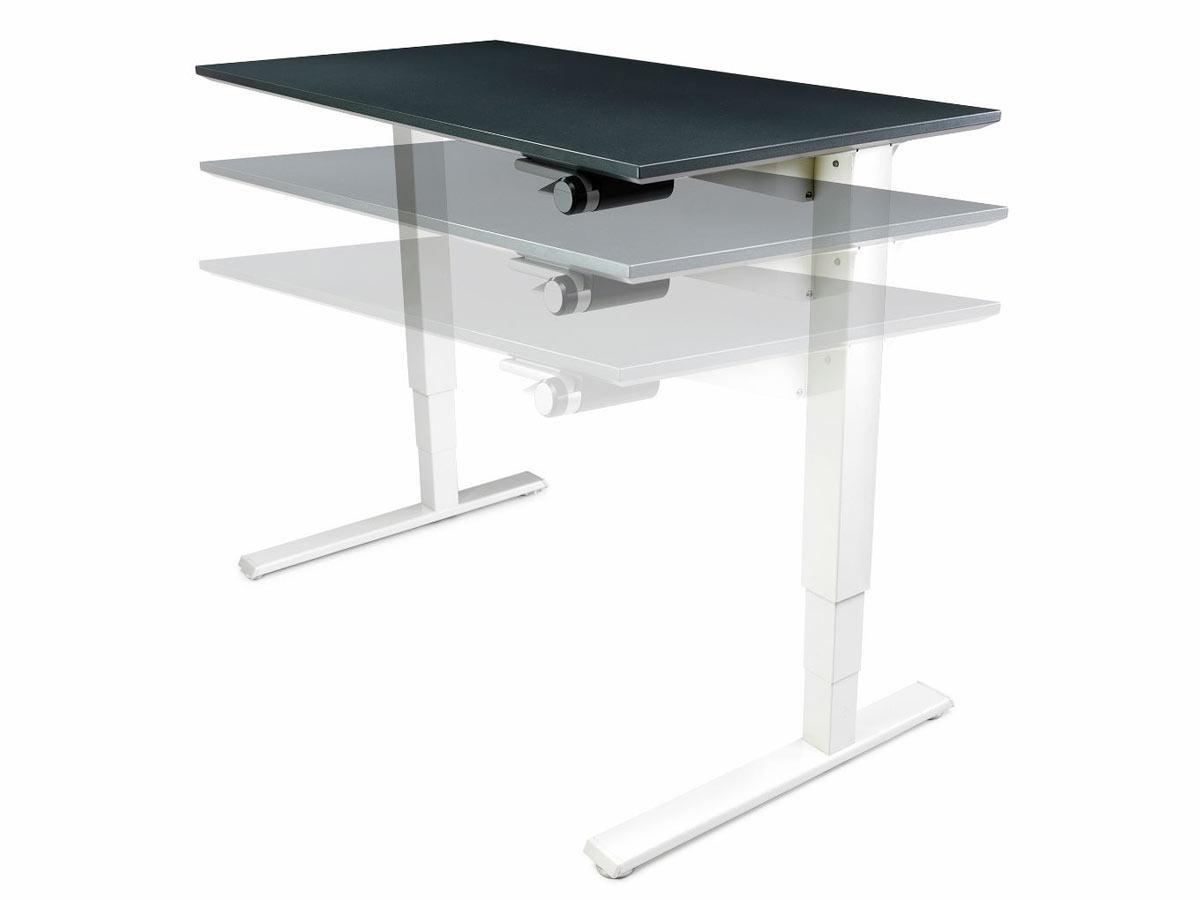 Humanscale FLOAT Steh-Sitz Arbeitsplatz / Tisch FTWR626016WHFS, silber höhenverstellbar Humanscale FLOAT Steh-Sitz Arbeitsplatz / Tisch FTWR626016WHFS, silber höhenverstellbar