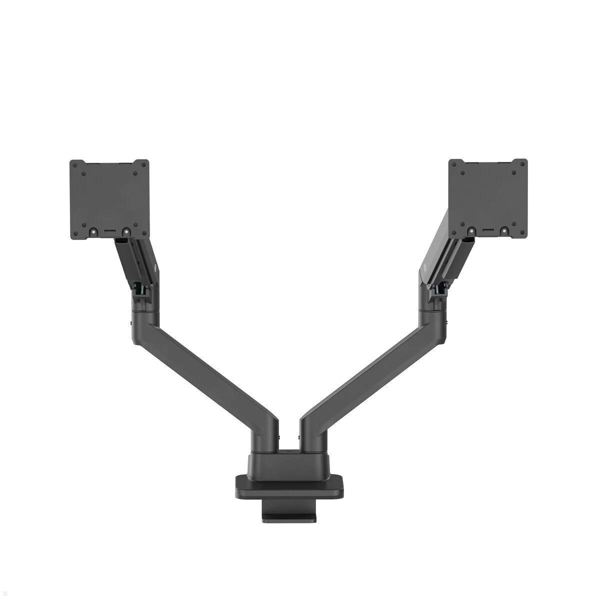 Vogels Essential M3042B Dual Monitor Tischhalterung höhenverstellbar 27 cm, schwarz, ergonomischer Doppel-Monitorarm