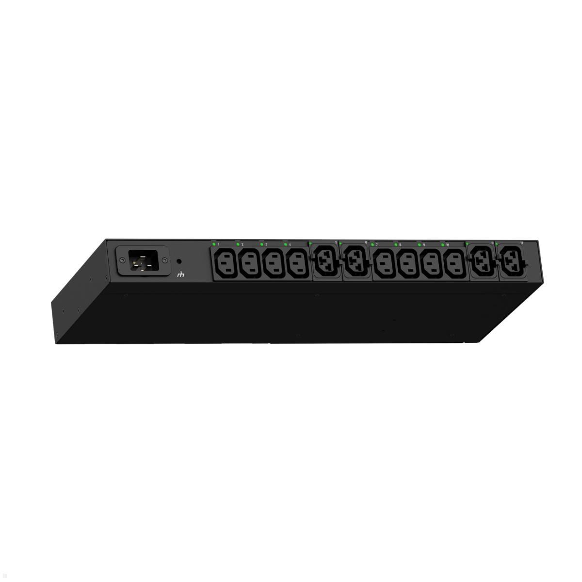 Legrand Raritan iX Rack-PDU 1U mit 12xC13 / 4xHDOT Cx, 1-phasig 100-240V 20A, Input Metered, SecureLock (PX4-1256CR-C8E8A0), 1U horizontale PDU Serverschrank