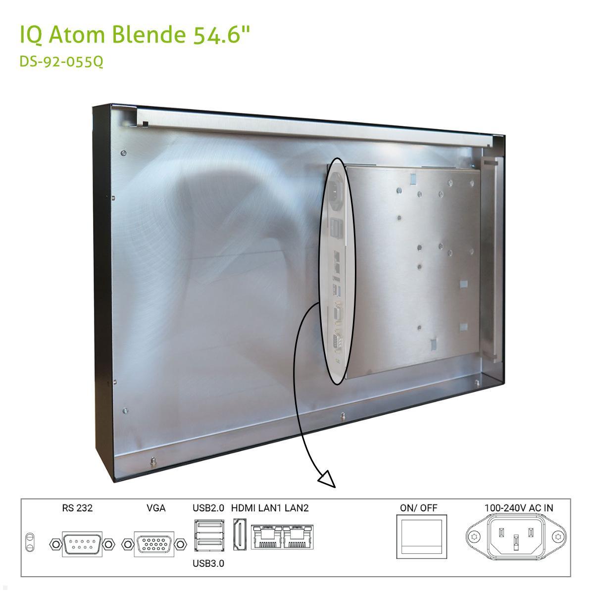 Distec BLO-Line A1 Brandschutz Monitor 54.6 Zoll IQ Atom Blende quer (DS-92-055Q) Anschlüsse Distec BLO-Line A1 Brandschutz Monitor 54.6 Zoll IQ Atom Blende quer (DS-92-055Q) Anschlüsse