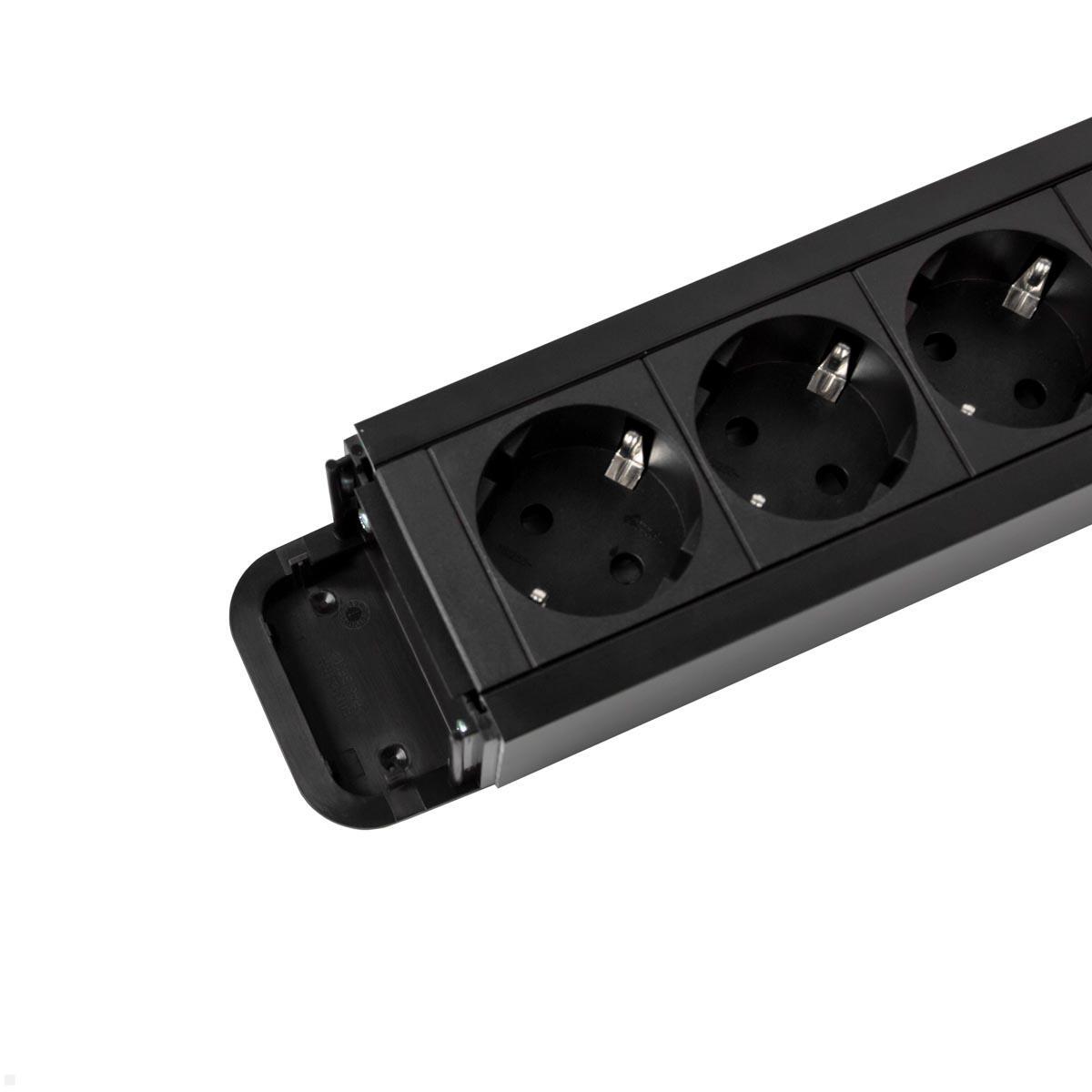 Bachmann PRIMO 2 6-fach Steckdosenleiste CEE7/3, Detailansicht Endkappe