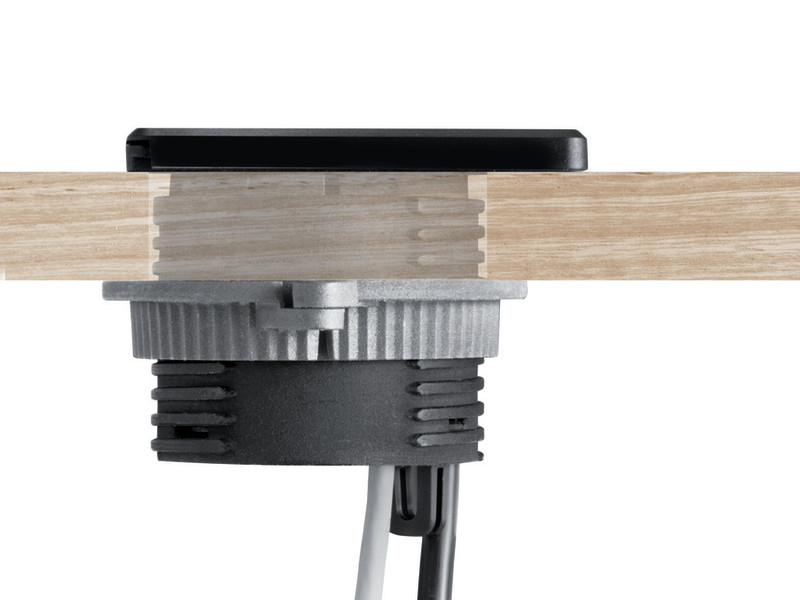 EVOline Square80 1x Schuko mit USB und CAT6 Buchse Einbau EVOline Square80 1x Schuko mit USB und CAT6 Buchse Einbau