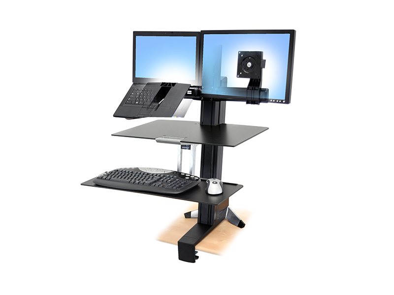 Ergotron WorkFit-S Dual mit Worksurface, schwarz (33-349-200) Ergotron WorkFit-S Dual mit Worksurface, schwarz (33-349-200)