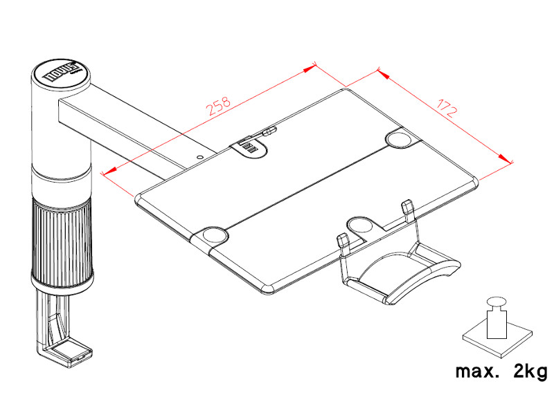 Novus ScopeMaster Telefonhalterung silber/anthrazit (714+0009+000) technische Zeichnung Novus ScopeMaster Telefonhalterung silber/anthrazit (714+0009+000) technische Zeichnung