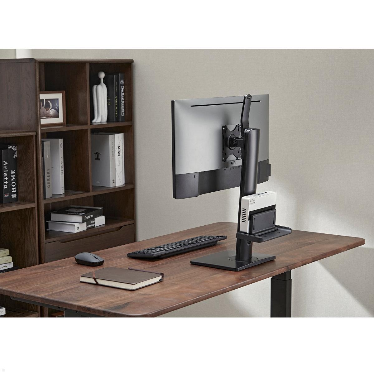 MonLines MTS400B Tisch Monitorständer bis 32 Zoll mit Mini PC Halter, Anwendung MonLines MTS400B Tisch Monitorständer bis 32 Zoll mit Mini PC Halter, Anwendung