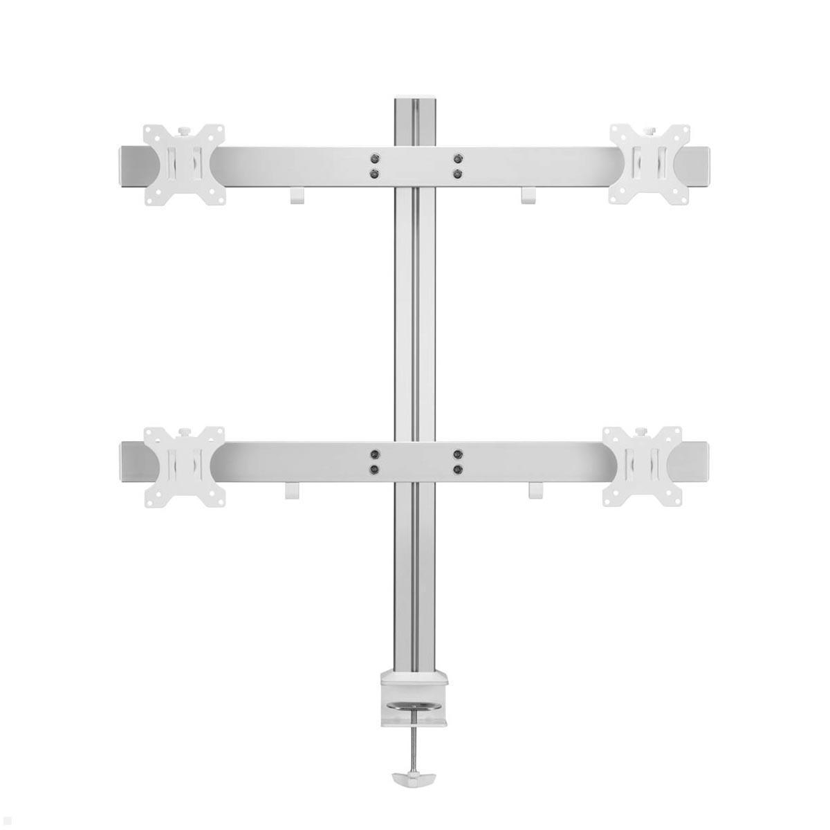 MonLines MTH012 2+2 Monitor Tischhalterung für 4 Monitore, silber Vorderansicht MonLines MTH012 2+2 Monitor Tischhalterung für 4 Monitore, silber Vorderansicht