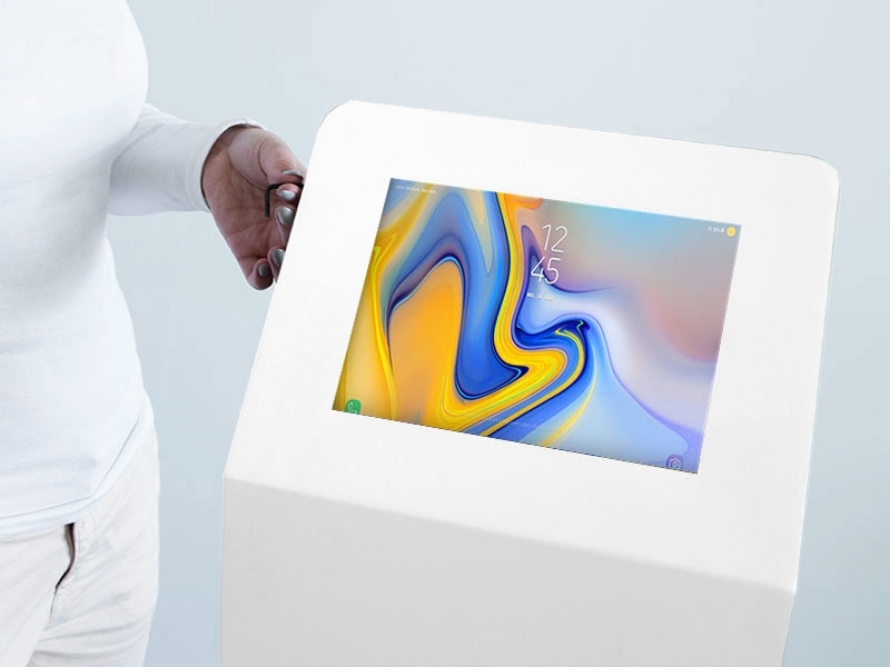 TabLines TBS071 Design Tabletständer quer mit Akku, Samsung Tab A 10.5 Frontansicht TabLines TBS071 Design Tabletständer quer mit Akku, Samsung Tab A 10.5 Frontansicht