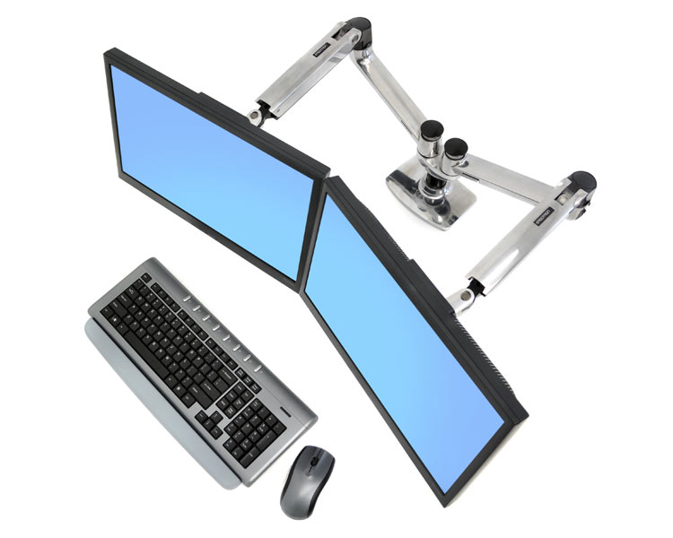 Ergotron LX Dual Tischhalterung für 2 Monitore nebeneinander (45-245-026) schwenkbar Ergotron LX Dual Tischhalterung für 2 Monitore nebeneinander (45-245-026) schwenkbar