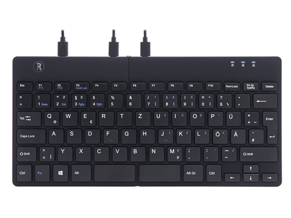 R-Go Split ergonomische Tastatur QWERTZ (DE) RGOSP-DEWIBL, schwarz geschlossen R-Go Split ergonomische Tastatur QWERTZ (DE) RGOSP-DEWIBL, schwarz geschlossen