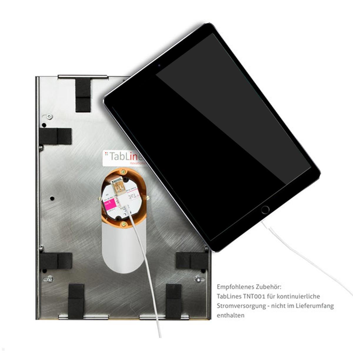 TabLines TWE087E Tablet Wandeinbau für Apple iPad 10.2 (7./8./9. Gen.), Edelstahl, optionale Stromversorgung TabLines TWE087E Tablet Wandeinbau für Apple iPad 10.2 (7./8./9. Gen.), Edelstahl, optionale Stromversorgung