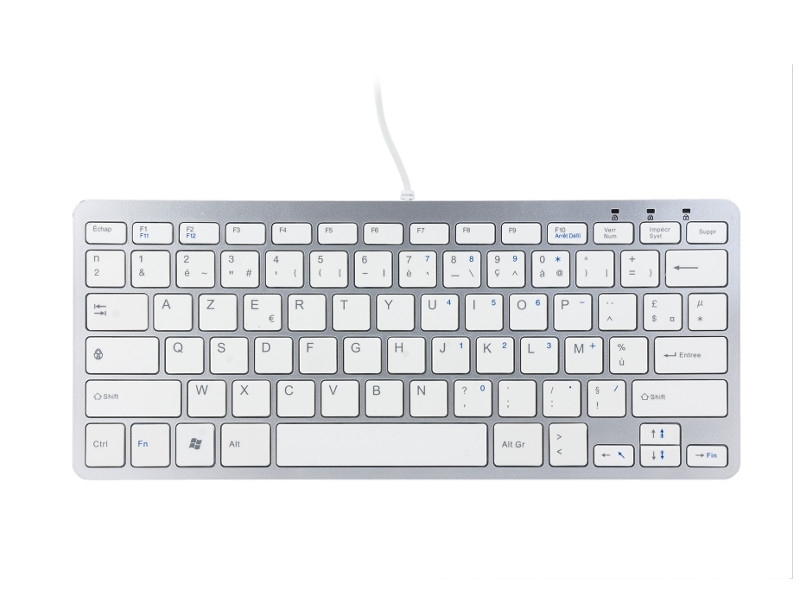 R-Go Compact Tastatur AZERTY (FR) drahtgebunden RGOECAYW, weiß